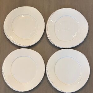 Vietri Lastra White Salad Plate Set